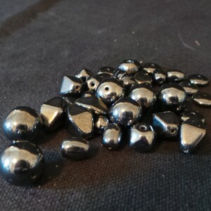 CLEARANCE Lot of Assorted Hematite Gray Mirror Stone Beads