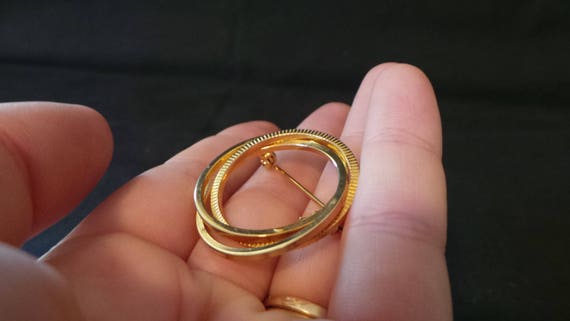 CLEARANCE Vintage Gold Spiral Interlocking Weddin… - image 3