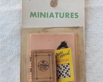 Vintage Grandmother Stover's Dollhouse Miniatures Books Office Accessories Decor NIP