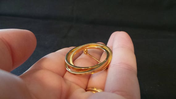 CLEARANCE Vintage Gold Spiral Interlocking Weddin… - image 4