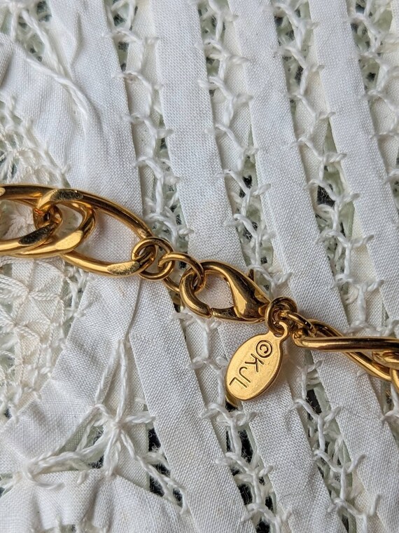 Vintage KJL Kenneth Jay Lane Gold Tone Double Cur… - image 7