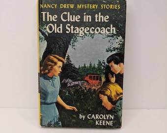 Vintage 1970 Nancy Drew The Clue In The Old Stagecoach #37 Hardcover Mystery Yellow Spine