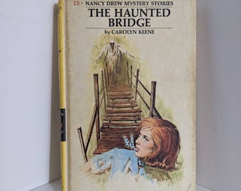 Vintage Nancy Drew Mystery Stories #15 The Haunted Bridge Yellow Spine Hardcover 1972