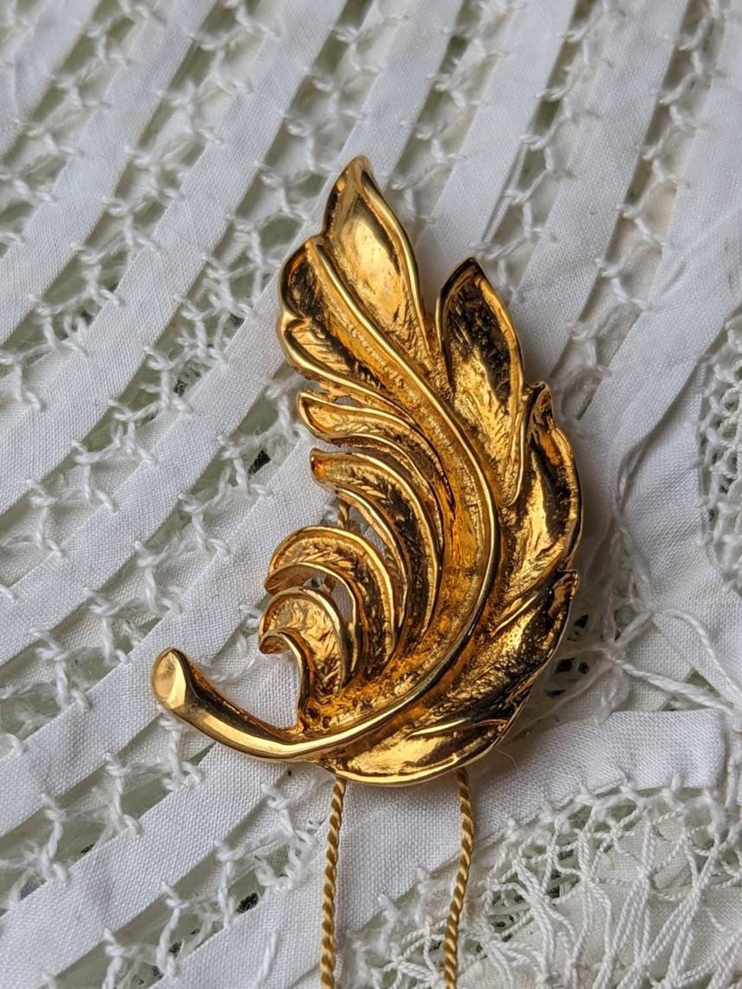 Broche Gay Boyer feuille d'or France