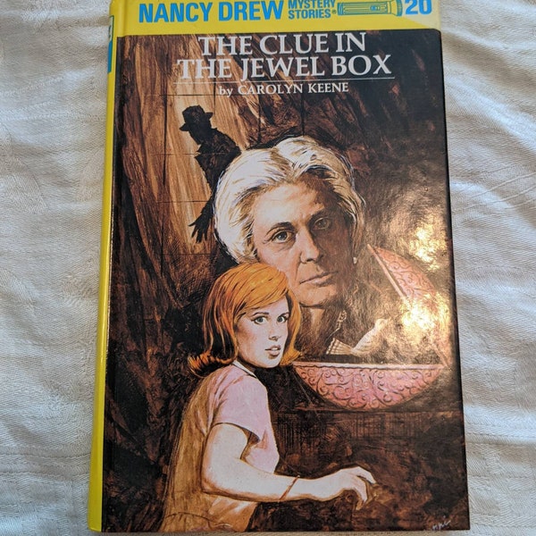Nancy Drew #20 The Clue In The Jewelry Box Glossy Yellow Spine Hardcover Mystery Carolyn Keene