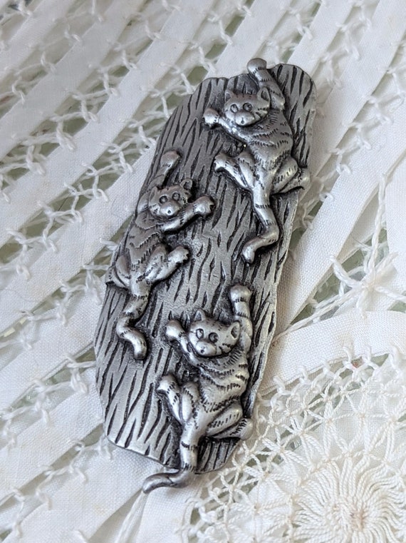 Spilla/spilla Gatto Vintage Firmata JJ Jonette Gioielli Argento - Foto 7