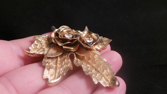 Vintage Signed Coro Textured Gold Maple Leaf 3D F… - image 6