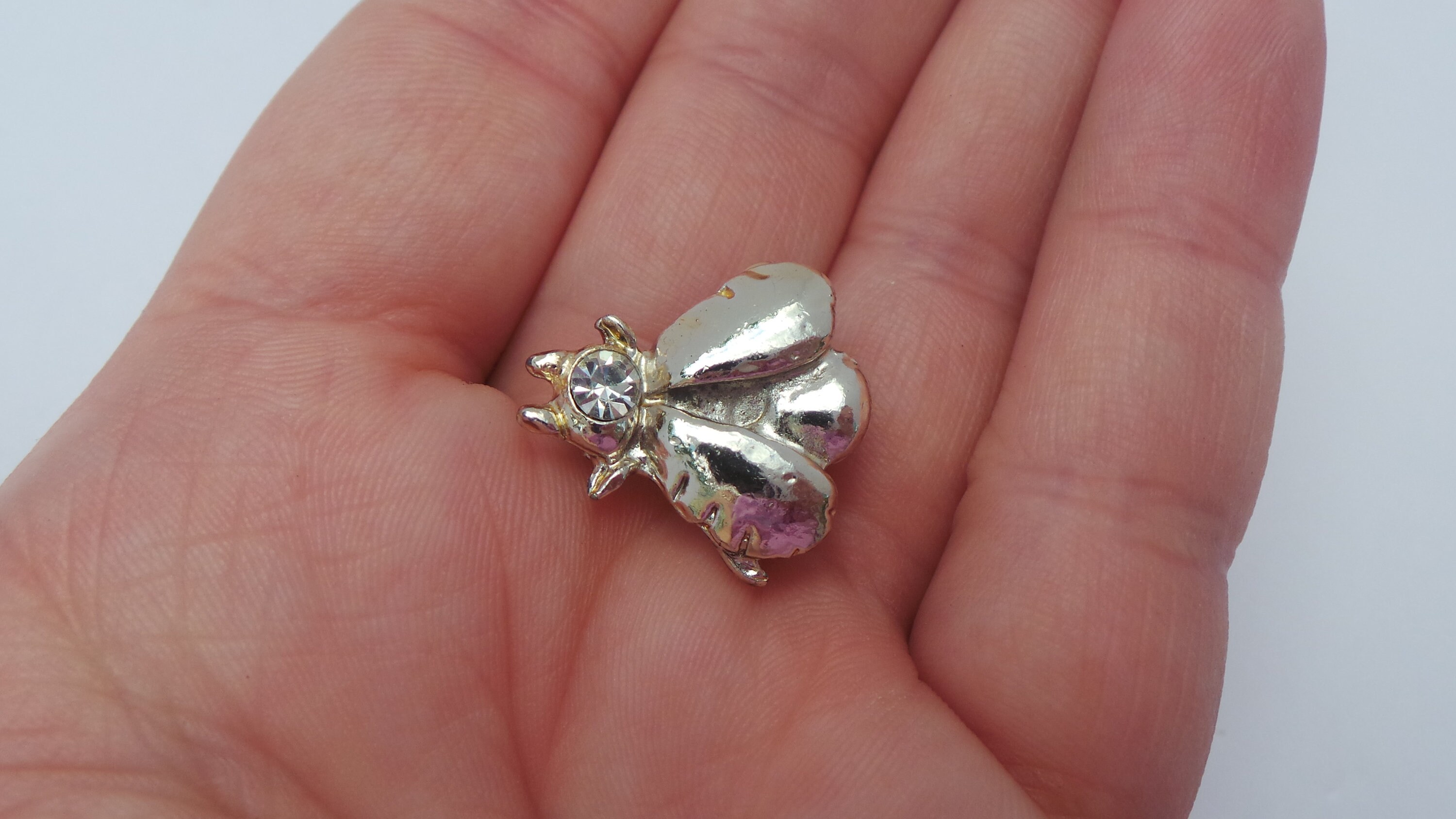 Vintage Gold Rhinestone Miniature Insect Honey Bee Brooch | Etsy