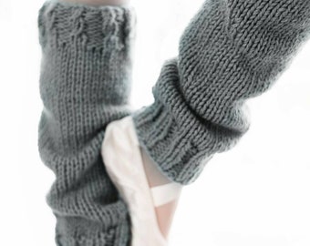 Chauffe-jambes en tricot épais femmes - Genou haut - Cadeau d’amoureux du yoga - Chauffe-jambes pour femmes des années 80 - Accessoires d’hiver