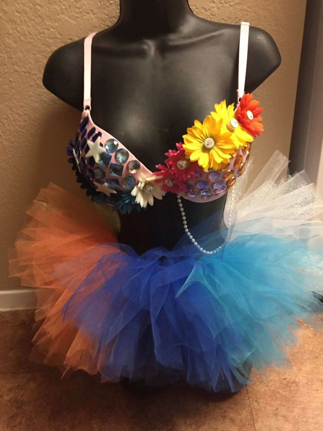 Rave Outfit/edc Outfit Rave Bra, Rave Bottoms, Leg Wraps, and Head Piece/gogo Dancer/dancer