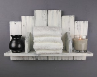 Shabby Chic Bathroom Shelf: Reclaimed Wood, Over Toilet Storage