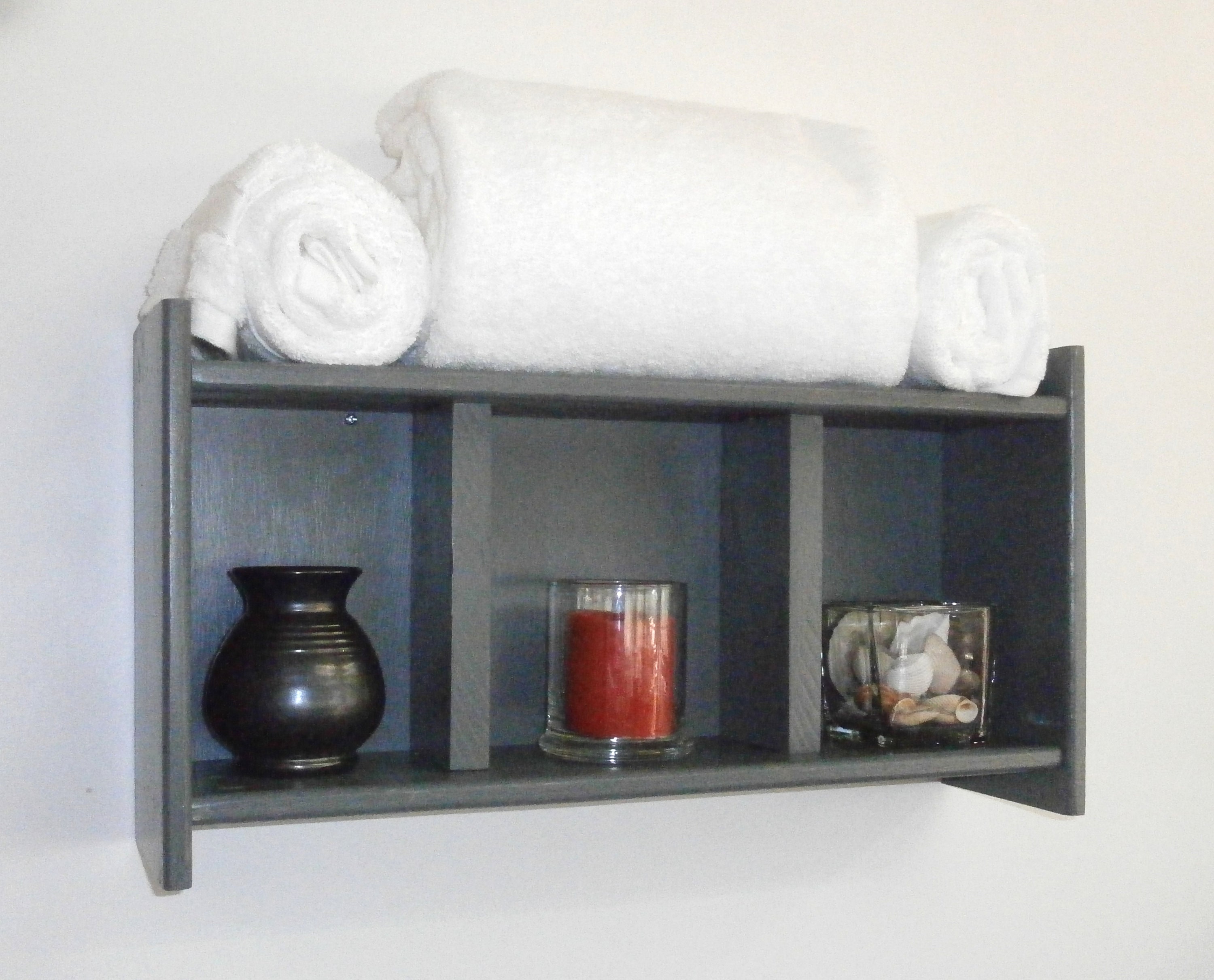 White bathroom shelves rustic chunky wooden shelves Etsy