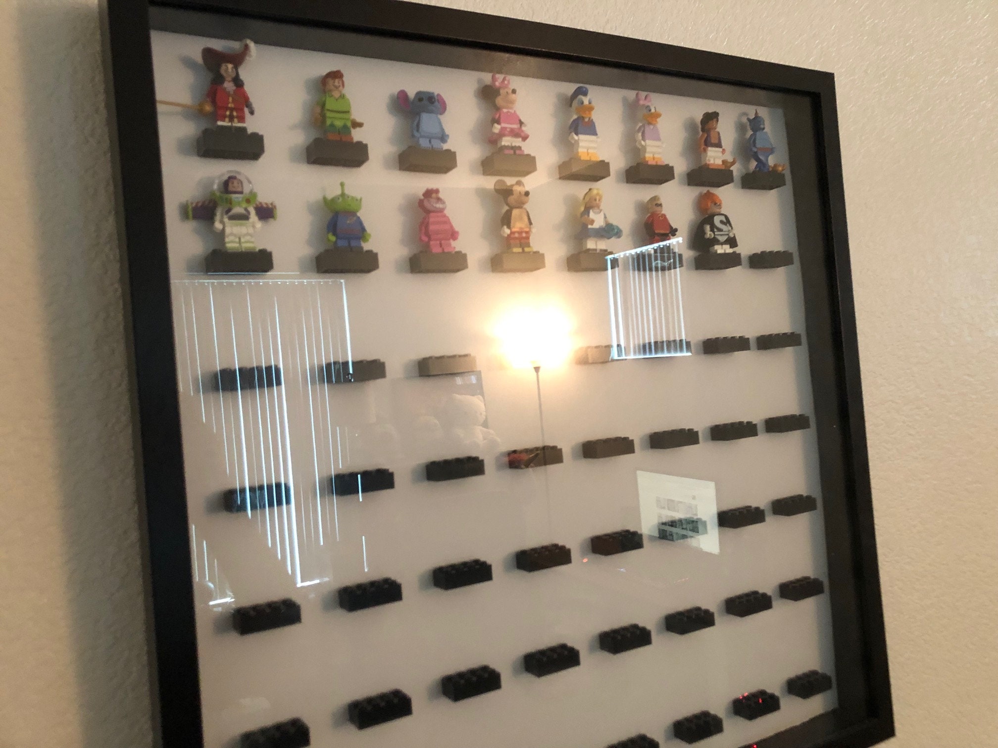 Lego Minifigure Display Glass Case Hanging Storage Etsy