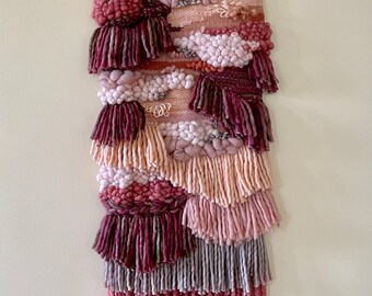 Handwoven Wall Hanging / Tapestry Weaving - 17” x 42”