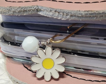 WHITE DAISY FLOWER Planner Clip Paperclip | Planner deco Planner charm