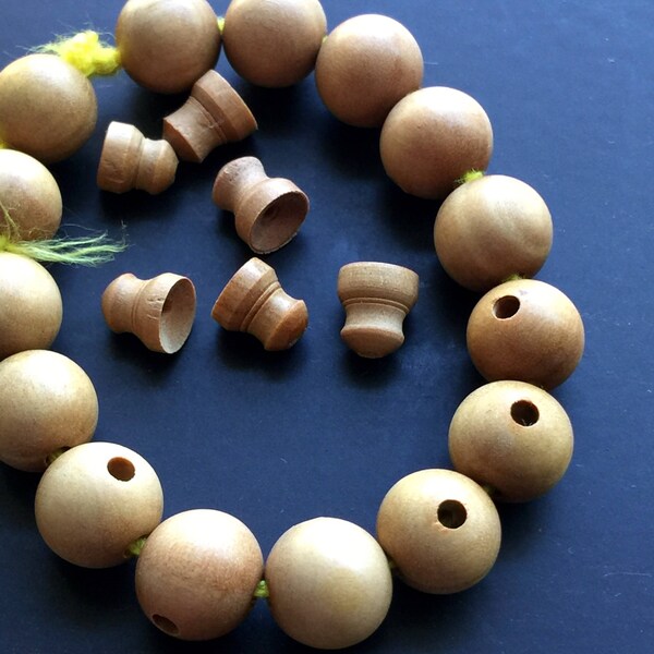 Sandalwood Guru Bead 10mm One 2 Piece Set Guru and Tower for Mala Making