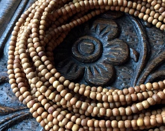 3mm Sándalo Cuentas Simples Collar de Capas 3mm Cuentas de Madera