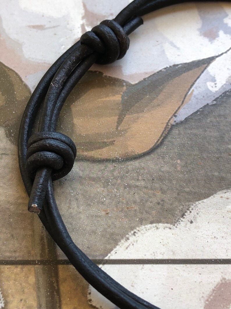 Leather Cord Necklace Sliding Knot Necklace Adjustable Leather Etsy