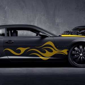 Classic Flames Swirl Sleek Tattoo Grunge Design Tribal Door Bed Side Pickup Vehicle Truck Vinyl Graphic Decal Sticker SUV
