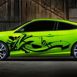 Graffiti Arrows Curves Swirl Tattoo Grunge Design Tribal Door Bed Side Pickup Vehicle Truck Vinyl Graphic Decal Sticker