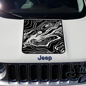 Black Out Solid Topografische Kaart Vintage Grunge Hood Door Car Bed Pickup Vehicle Truck Vinyl Grafische Sticker Achterklep