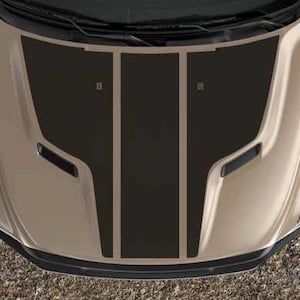 2010-2018 Fits Ram Solid Rebel Logo Black Out 3pc Sport Air Hood Vehicle Car Vinyl Graphic Decal Sticker Carbon Fiber Finish Option
