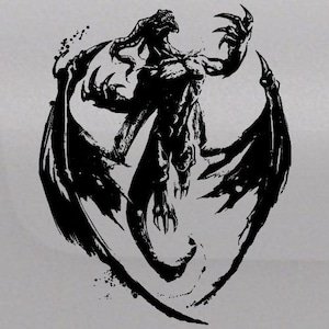 Winged Demon Devil Flames Window Bed SUV Hood Door Graphic Vinyl Decal Truck Car Van Pickup Sticker Tailgate