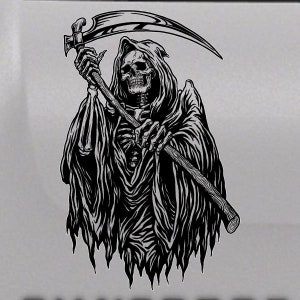 Reaper Sickle Scythe Skull Drawn Window Bed SUV Hood Door Graphic Vinyl Decal Truck Car Van Pickup Wrap Sticker Tailgate