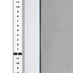 Set van 1 - Security Height Ruler Tape Deurkozijn 1,75 inch x 35" Zwart Grafisch Vinyl Sticker Winkel