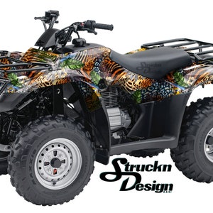 Floral Cheetah Tiger Leaves Camo 4ft x 10ft Decal Vinyl Graphic Pattern Wrap Kit ATV UTV Golf Cart Motorcycle Scooter Bike Cast Laminate