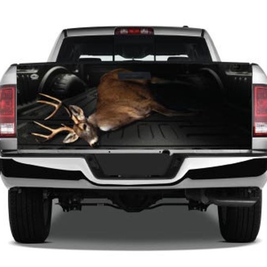 Dead Deer White-tail Buck Hunter Hunting Graphic Tailgate Vinyl Decal Truck Pickup Wrap