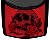 Sugar Skull And Roses Truck Car Hood Wrap Vinyl Graphic Decal Deep Red 58 quot x 65 quot USA Made Cast Laminated Option
