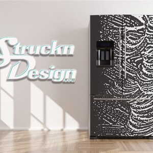 Weiß Seifenschaum Schwarz Kühlschrank Kühlschrank Gefrierschrank Wrap Side by Side Top Bottom Tür Vinyl Wandbild Haut Aufkleber Abnehmbar USA