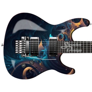 Marble Blue Golden Shimmer Cyan Guitar Bass Metal Vinyl Wrap Skin Decal Laminate Air Release Bubble Free Graphic Peel & Stick Multi Size