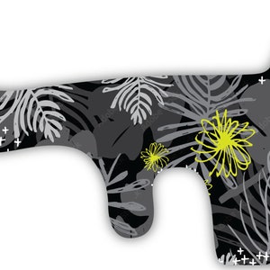 Sketched Yellow Flowers Vines Vinyl Wrap For Doc Band Helmet Baby Cranial Helmet