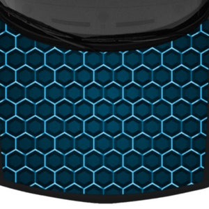 3D Mosaic Hexagon Pattern Cyan Design Black SUV Van Car Pickup Truck Hood Wrap Vinyl Graphic Decal 58&quot;x 65&quot; US Made Cast Laminated Option