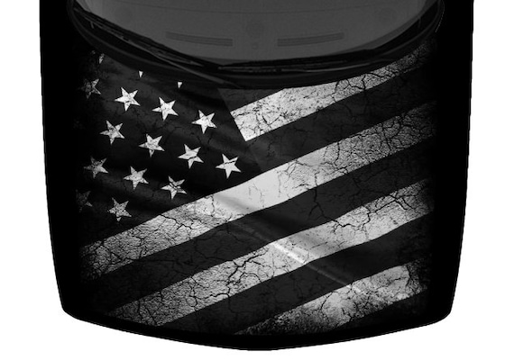 Grunge Black and Gray American Flag Sticker