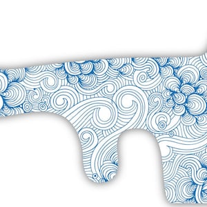 Japanese Blue Ink Waves Water Vinyl Wrap For Doc Band Helmet Baby Cranial Helmet