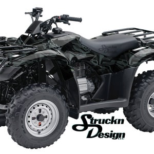 ブラック カモ グレー テクニカル ライン カモ 4 フィート x 10 フィート デカール ビニール グラフィック パターン ラップ キット ATV UTV ゴルフ カート オートバイ スクーター バイク キャスト ラミネート