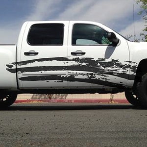 American Flag Splatter Marks Splash USA Side Doors Pickup Vehicle Distressed Grunge Truck Car Vinyl Graphic Decal Sticker