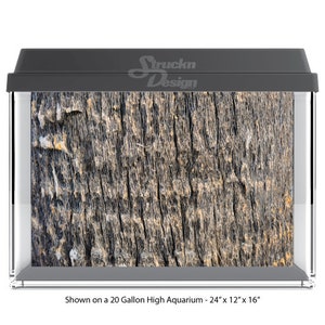 Natural Palm Tree Bark Brown Trunk Texture 10mil Polyester Aquarium Tank Glass Backdrop Background Waterproof Grey Opaque Backer