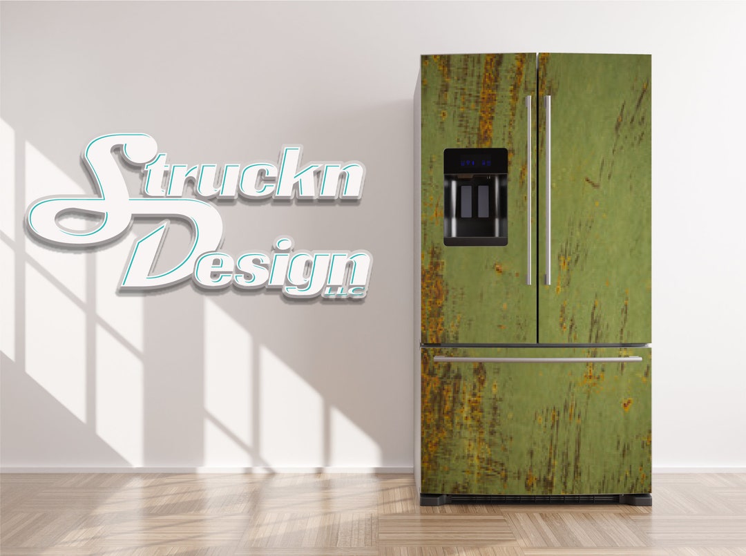 Vintage Green Worn Distressed Cork Refrigerator Fridge Freezer Etsy