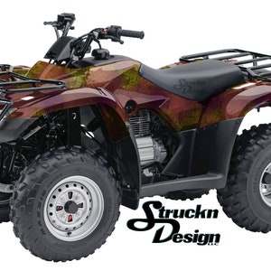 Orange Rouge Vert Grunge Splash Camo 4ftx 10ft Décal vinyle Motif Graphique Wrap Kit ATV UTV Golf Cart Moto Scooter Bike Cast Stratifié