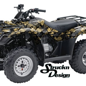 Gold Tropical Floral Hibiscus 4ft x 10ft Decal Vinyl Graphic Pattern Wrap Kit ATV UTV Golf Cart Motorcycle Scooter Bike Cast w/ Laminate US