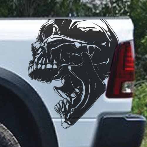 Truck Body Decals Skull with Guns Any Car vinyl racing Emblem Sticker