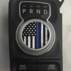 Fits Ram Distressed Police Blue Line Lives Matter Grunge American Flag Shift Knob Decal Sticker Graphic Vinyl Sticker