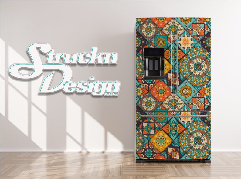 Colorful Abstract Mosaic Patterns Design Refrigerator Fridge - Etsy
