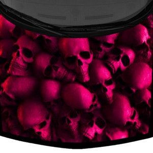 Grunge 3D Skulls Pile Dark Pink Black Truck Vinyl Decal Car Graphic Hood Wrap 58&quot;x65&quot; US Made Cast Laminated Option