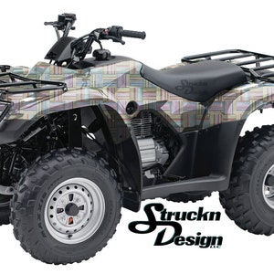 カラフルなチェック柄ライン チェック 4 フィート x 10 フィート デカール ビニール グラフィック パターン ラップ キット ATV UTV ゴルフ カート オートバイ スクーター バイク キャスト ラミネート付き US