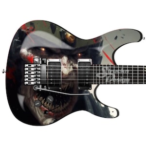 Dunkelgrauer Reaper Schädel Schwarz Gitarre Bass Metall Vinyl Wrap Skin Aufkleber laminierte Luftablass-Blasenfreie Grafik Peel & Stick Mehrere Größen